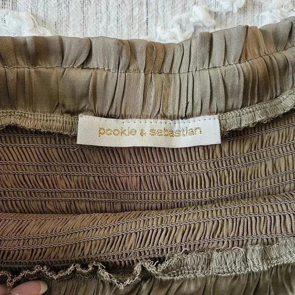 Pookie & Sebastian Mystra Silk Ruffle Skirt Size Large - Picture 3 of 5